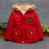 110-140Thick Velvet Kids Girls Boys Winter Co Warm Children's Winter Jackets Cotton Infant Clothing Padded Jacket