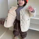 Japanese style Winter   boys and girls soft rabbit hair lining jackets Kids children solid color reversible coats