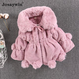 Josaywin Winter Jacket Kids Girl Parkas Cute Warm Wedding Faux Fur Coat For Girls Children Winter Clothes Party Baby Girl Coats