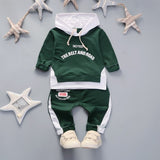 sport Children Clothing for girls Letter Printed kids Hoodies green Baby clothing set Autumn Outdoor boys clothes sets