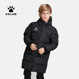 KELME Kid Winter Jacket Long Solid Sports Training Coat Child Overcoat Outrwear Warm Cotton Padded Winter Coat Boys Girl 3883406