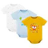 3pcs/set Baby Boy Girl Rompers Newborn Unisex Cute Romper Short Sleeve Cotton Vest Jumpsuit Summer Clothes