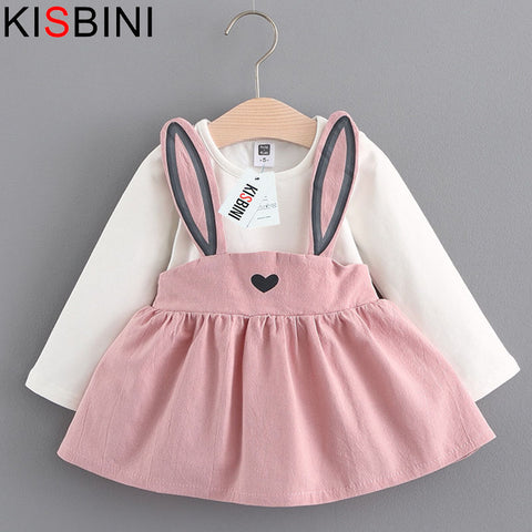 Baby Dress Long Sleeve Girl Dress 2018 New Autumn Fashion Style Children Clothing Cotton Infant Kids Clothes Cute Rabbit