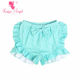 Toddler Girls Leggings Bouquet Clothes Apple Green Shorts and White Dots Spring Autumn Children's Ruffle Pants