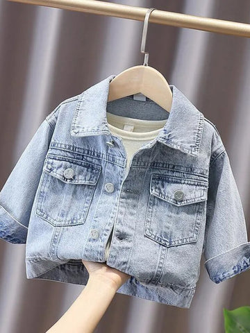 Kid Clothes Baby Boys Girls Denim Jean Jackets Spring Autumn Embroidery Boy Cartoon Coats Outwear Tops Casual Children Clothing