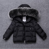 Kid Girl Boy Winter Down Jacket Clothing Warm Parkas Big Real Fur Co Kids Clothes Winter Hooded Jackets for Boy Girl Outerwear