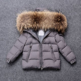 Kid Girl Boy Winter Down Jacket Clothing Warm Parkas Big Real Fur Co Kids Clothes Winter Hooded Jackets for Boy Girl Outerwear