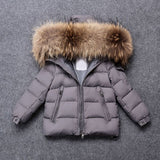 Kid Girl Boy Winter Jacket Clothing Warm Down Big Real Fur Co Kids Clothes Winter Hooded Jackets for Boy Girl Outerwear