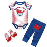 Kiddiezoom Baby Clothing Sets Newborn Baby Boy Girl Clothes Cotton Girls Summer Dresses Short O-neck unisex Infant Boy Clothing