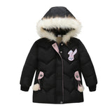 Kids Baby Girl Clothes Warm Jacket Children&#39;s Cartoon Winter Hooded Down Coat Outwear Padded Clothes Girls Faux Fur Jacket