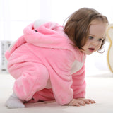 Kids Boy Girls Sleepwear Brand Designer Soft Flannel Animal Baby Pajamas Kawaii Warm Boys Girls Hooded Romper Children Sleepwear