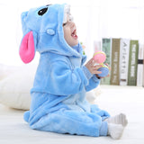 Kids Boy Girls Sleepwear Brand Designer Soft Flannel Animal Baby Pajamas Kawaii Warm Boys Girls Hooded Romper Children Sleepwear