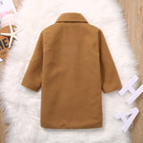 Kids Children Baby Girls Clothes Long Sleeve Winter Wool Coat Solid Colors Pocket Windproof Coat Warm Overcoat Outwear Jacket