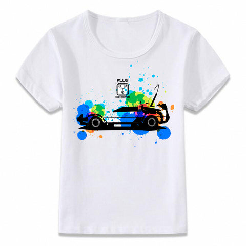 Kids Clothes T Shirt Back To The Future DeLorean Time Traveling C DMC-12 Sci-fi Boys and Girls Toddler Shirts Tee