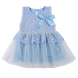 Kids Cotton Bow Lace Ball Gown Casual Chiffon Princess Baby Girls Dresses 0-2Y