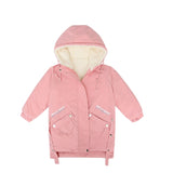 Kids Girl Clothes Winter Long Coat  Teenager Warm Plus Velvet Princess Jacket Kid Outdoor Thick Parkas Clothing Hooded Outerwear