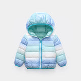 Kids Hooded Jackets Boys Girls Winter   Rainbow colors Coat infant Outerwear for baby warm toddler down Snowsuit 1-6years