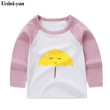 Kids T-shirts Cute Family Pink girls T Shirt Long Sleeved Baby Girls Tops 2018 New Spring Autumn Children's Tees Newborns tee
