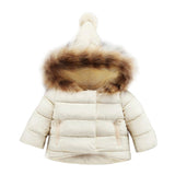 Kids Toddler Winter Coats Children Boys Girls Cotton Padded Jacket Parkas Fur Collar Hodded Outwear Thicken Warm Baby Clothes