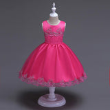 Kids Wedding Summer Party Dresses 2017 New Summer Baby Girls Floral Dress with Style Designer Bow Children Dresses Kids Clothes