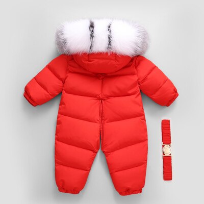 Kids Winter Duck Down Jumpsuit -30 Degree Russian Baby Boy Outerwear Thicken Jacket Waterproof Snowsuit Romper Toddler Coat Girl