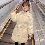 Kids Winter Jacket For Girls Hooded Baby Toddler Girls Winter Duck Down Coat Long Cotton-Padded Parka Thick Children's Outerwear