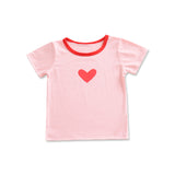 Kindergarten Cute Love Hit Color T-shirt 2018 Summer Children's Clothing Boys Short Sleeve Shirt 2T-6T