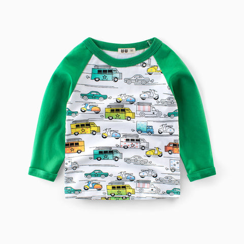 Kids Spring Cartoon Long Sleeve T shirts Boys Girls Cotton Causal Hoodies Cars Printed Children Sweatshirts, MC1032