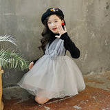 Knitted Winter Baby Wedding Dress For Girl Kids Long Sleeve Gown Princess Christmas Girls Dress Patchwork Teen Party Clothes