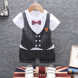 2018 Baby Boy Clothing Set Waistcoat Design Shirt + Shorts Toddler Bow Tie Tops Boys Clothes