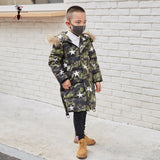 Kung Fu Ant 2017 New Arrival Outerwe Fur Hooded Parkas White Goose Down Long Co Camouflage Jacket 7635