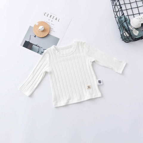Baby Spring Cotton Solid Tees Infants O-Neck Fashion Tops Newborn Striped Soft T-shirts Toddler Boy Girl 0-24M Clothes