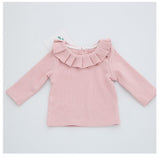Little Girls Clothes autumn Pleated collar design Long Sleeve Shirts children daily tops outwear 0-24m baby clothing Christmas