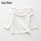 Little Girls Clothes autumn Pleated collar design Long Sleeve Shirts children daily tops outwear 0-24m baby clothing Christmas