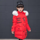 Long Girls Down Coats Russian Winter Thick Warm Children Coats With Fur Hooded Baby Girls Jackets Kids Outwe WUA880201