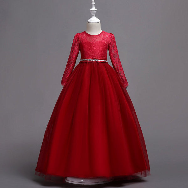 Red Prom Dress 2022 Long bishop sleeves sparkly tulle – AnnaCustomDress