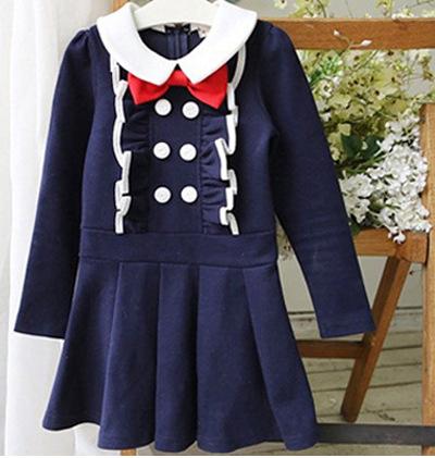 Long Sleeve Kids Dresses for Girls 2018 New Cotton Casual Girls Dress 3 4 5 6 7 8 Years Children Princess Clothing