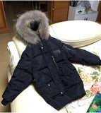 Long style boys winter jackets fur Down & Parkas hooded girls snowsuit windproof children winter clothing duck down coat