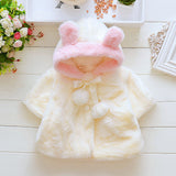 LovinBecia Baby Girl Cute Rabbit ears Hooded Coats Baby Infant Fur Winter keep Warm Coat Cloak Girls Jacket Thick Warm Clothes