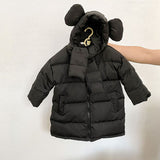 MILANCEL 2023 Winter Kids Clothes Solid Girls Down Warm Middle Long Down Coat Hooded Outfit