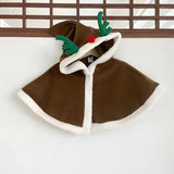 MILANCEL2023 Baby Coat Christmas Clothes Fur Lining Boys Deer Cloak