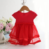 Dress For Girls Baby Girl Infant Birthday Tutu Bow Clothes Cotton Sleeveless O-Neck Party Jumpsuit Princess Romper Dress