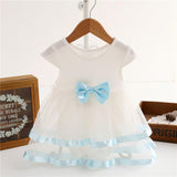Sweet Bow-knot Baby Girls Dress Infant Birthday Tutu Clothes Party Princess Double layer Romper Dress Vestidos QZ6