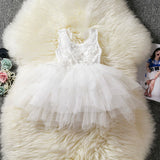 Baby Girl Tutu Dress costume for Kids Sleeveless Christening tulle Wedding party Princess Dresses Toddler Girls Clothes