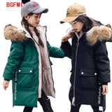 Girl Winter Parkas Teen Young Girls Warm Coat Outerwear Teenage Outfit Children Kids Girls Fur Hooded Jacket for 5 - 12 Y