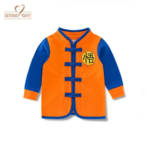 Baby child spring and autumn jacket Chinese style long sleeves single green yellow co infant toddler kids clothing