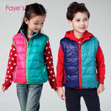 2023 Children 3T-12T Boys Girls Down Tank Top Winter Kids Clothes Two-way Coats