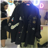 New 2018 Military Style Spring Jacket Women Plus Size XL-5XL Casual Embroidery Long Sleeve Loose Coats Female Jacket