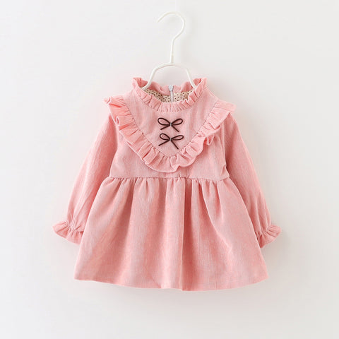 New 2018 cotton Kids clothes Girls long-sleeved Girls Thickening baby dress baby clothing dress vestidos