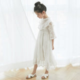2023 Baby Summer Clothes Children Princess Dress Girls Lace Dress Floral Kids Dress Elegant Toddler Maxi Long Dress,#5013